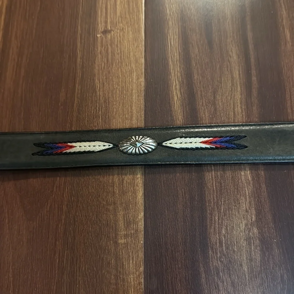 🌿END of SEASON SALE🌿TONY LAMA Leather Belt with Embroidery Size 32